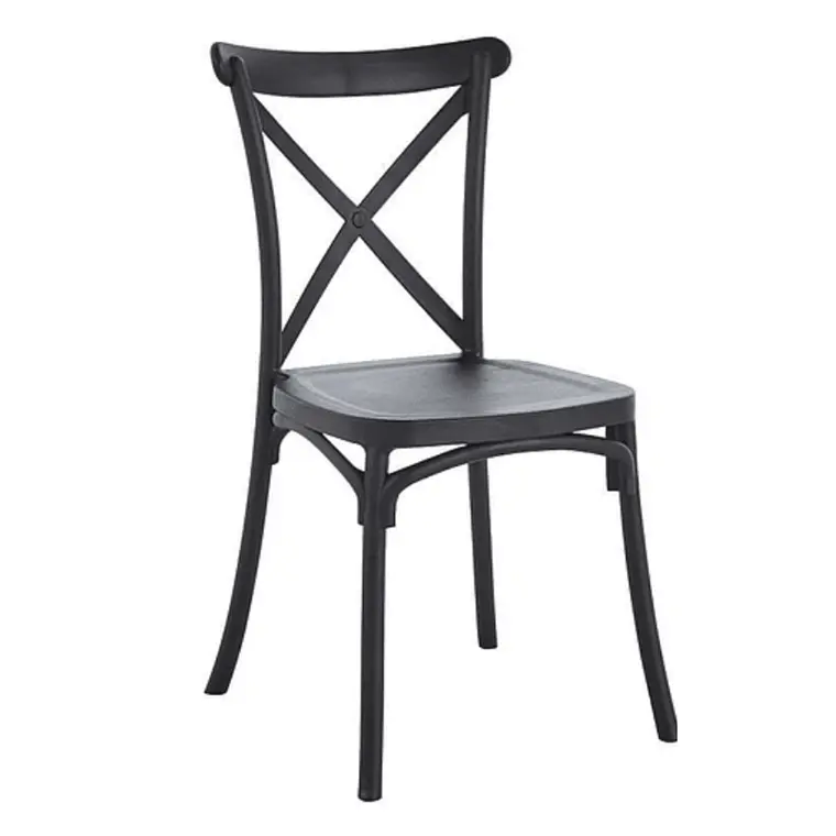 Comedor Mesa Reuniones Wood redonda 80 cm con 4 Sillas Crossback Danubio - Polipropileno 12