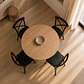 Comedor Mesa Reuniones Wood redonda 100 cm con 4 Sillas Crossback Danubio - Polipropileno - Miniatura 2