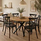 Comedor Mesa Asgard Rustik Black redonda 120 cm con 6 Sillas Crossback Danubio - Polipropileno - Miniatura 1