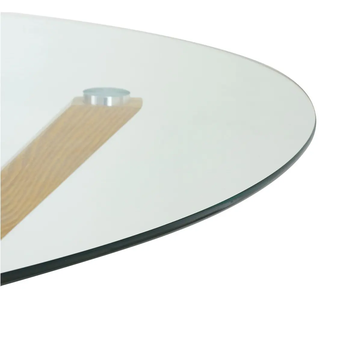 Comedor Mesa Asgard redonda vidrio 100 cm con 4 Sillas Arpi Sky Lino 6