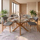 Comedor Mesa Asgard redonda vidrio 100 cm con 4 Sillas Arpi Sky Lino - Miniatura 3