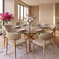 Comedor Mesa Asgard redonda vidrio 120 cm con 6 Sillas Arpi Sky Lino - Miniatura 2