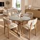 Comedor Mesa Asgard redonda vidrio 100 cm con 4 Sillas Arpi Sky Lino - Miniatura 1