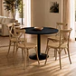 Comedor Mesa Reuniones Negra redonda 100 cm con 4 Sillas Crossback Danubio  - Miniatura 2