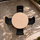 Comedor Mesa Reuniones Wood redonda 100 cm con 4 Sillas de terraza Black - Miniatura 2
