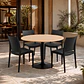 Comedor Mesa Reuniones Wood redonda 80 cm con 4 Sillas de terraza Black - Miniatura 1