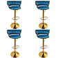 Pack 4 Taburetes Pisos Bar Queen Monarch Gold - Miniatura 12