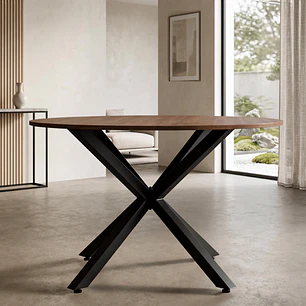 Mesa Asgard Rustik Black redonda 100 cm