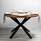Comedor Mesa Asgard Rustik Black redondo 100 cm con 4 Sillas Chandigarh Acolchadas Lino  - Miniatura 13