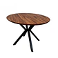 Comedor Mesa Asgard Rustik Black redondo 100 cm con 4 Sillas Ares Acolchadas Negras - Madera y Tela - Miniatura 14