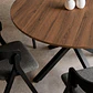 Comedor Mesa Asgard Rustik Black redondo 100 cm con 4 Sillas Ares Acolchadas Negras - Madera y Tela - Miniatura 2