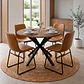 Comedor Mesa Asgard Rustik Black redondo 100 cm con 4 Sillas Burgos de Cuero Sintético y Metal Industrial - Miniatura 1