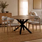 Comedor Mesa Asgard Rustik Black redonda 100 cm con 4 Sillas Arpi Poly Wood - Beige - Miniatura 1