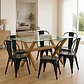 Comedor Mesa rectangular Medlock vidrio 140x90 cm con 6 Sillas Tolix  - Miniatura 1
