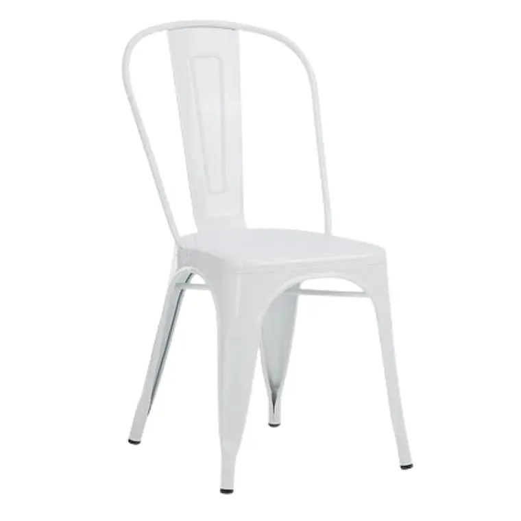 Comedor Mesa rectangular Medlock vidrio 140x90 cm con 4 Sillas Tolix 13
