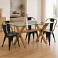 Comedor Mesa rectangular Medlock vidrio 140x90 cm con 4 Sillas Tolix - Miniatura 1
