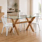 Comedor Mesa rectangular Medlock vidrio 140x90 cm con 4 Sillas Tolix - Miniatura 2