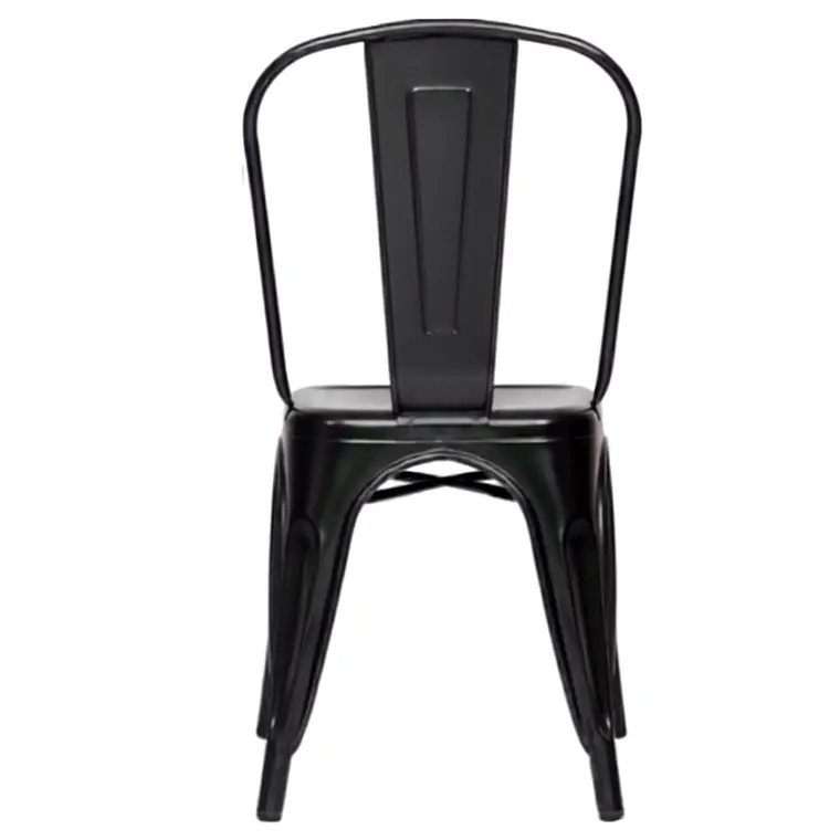Comedor Mesa Eames redondo negro 100 cm con 4 Sillas Tolix negras 5