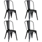 Comedor Mesa Eames redondo negro 80 cm con 4 Sillas Tolix negras - Miniatura 7