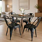 Comedor Mesa Eames redondo negro 80 cm con 4 Sillas Tolix negras - Miniatura 1