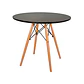 Comedor Mesa Redonda Eames Negra 100 cm con  4 Sillas Tolix asiento madera  - Miniatura 3