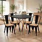 Comedor Mesa Redonda Eames Negra 100 cm con  4 Sillas Tolix asiento madera  - Miniatura 1
