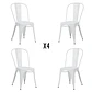 Comedor Mesa Eames redondo vidrio 120 cm con 4 Sillas Tolix - Miniatura 5