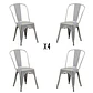 Comedor Mesa Eames redondo vidrio 120 cm con 4 Sillas Tolix - Miniatura 7