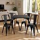 Comedor Mesa Eames Cuadrada Negra 80x80 cm con 4 Sillas Tolix Negras - Miniatura 1
