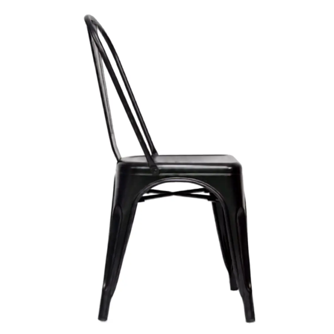 Comedor Mesa Eames Cuadrada Negra 80x80 cm con 4 Sillas Tolix Negras 4