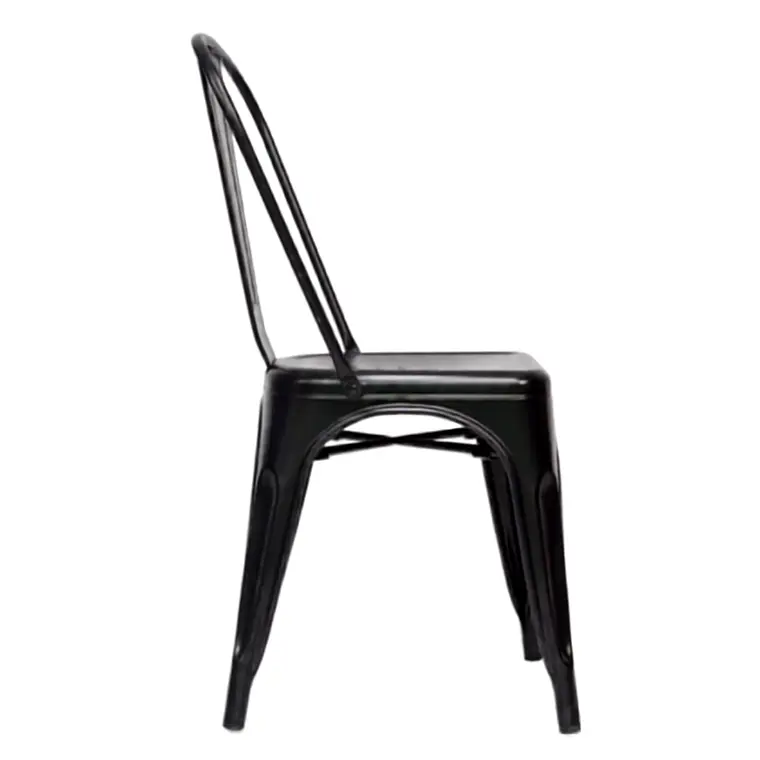 Comedor Mesa Eames Cuadrada Negra 80x80 cm con 4 Sillas Tolix Negras 4