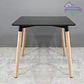 Comedor Mesa Eames Cuadrada Negra 80x80 cm con 4 Sillas Tolix asiento madera - Miniatura 3