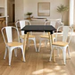 Comedor Mesa Eames Cuadrada Negra 80x80 cm con 4 Sillas Tolix asiento madera - Miniatura 2