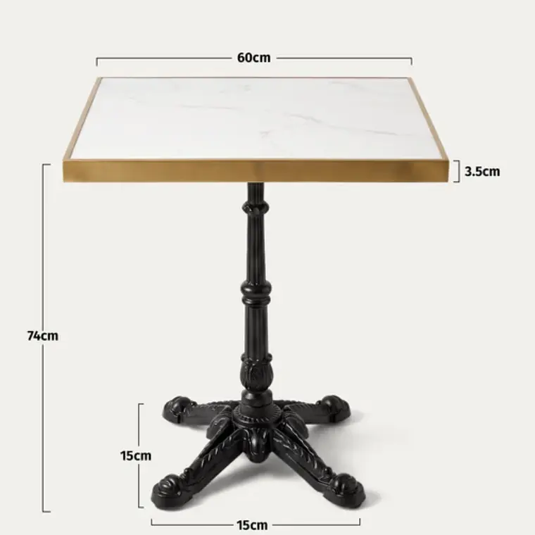 Mesa restaurant cafetería Deluxe Retro 60x60 cm  5