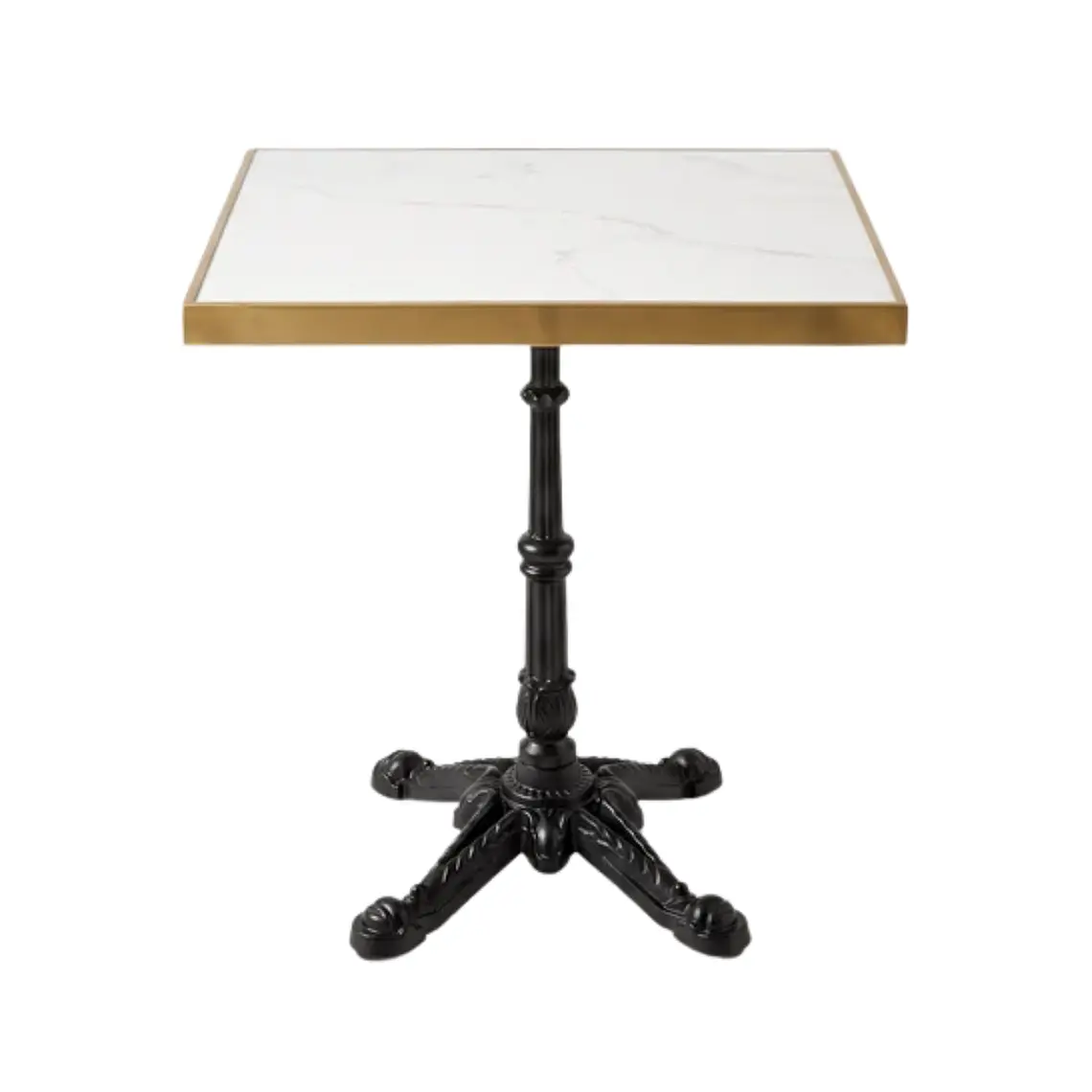 Comedor Mesa restaurant cafetería Deluxe Retro 60x60 cm con 2 Sillas Bistro Parisina ZigZag Rattán - Aluminio 4