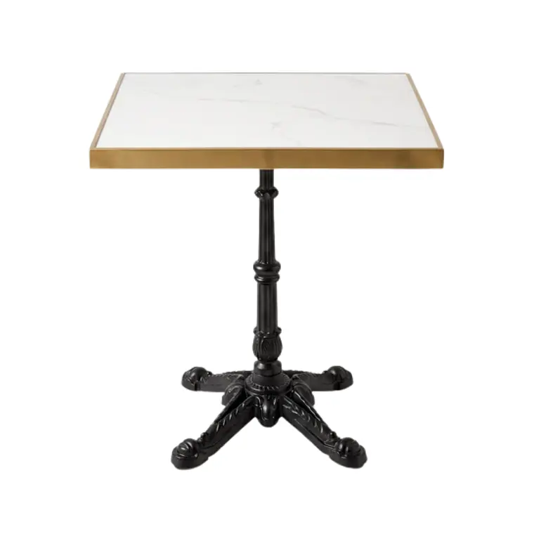 Comedor Mesa restaurant cafetería Deluxe Retro 60x60 cm con 2 Sillas Bistro Parisina ZigZag Rattán - Aluminio 4