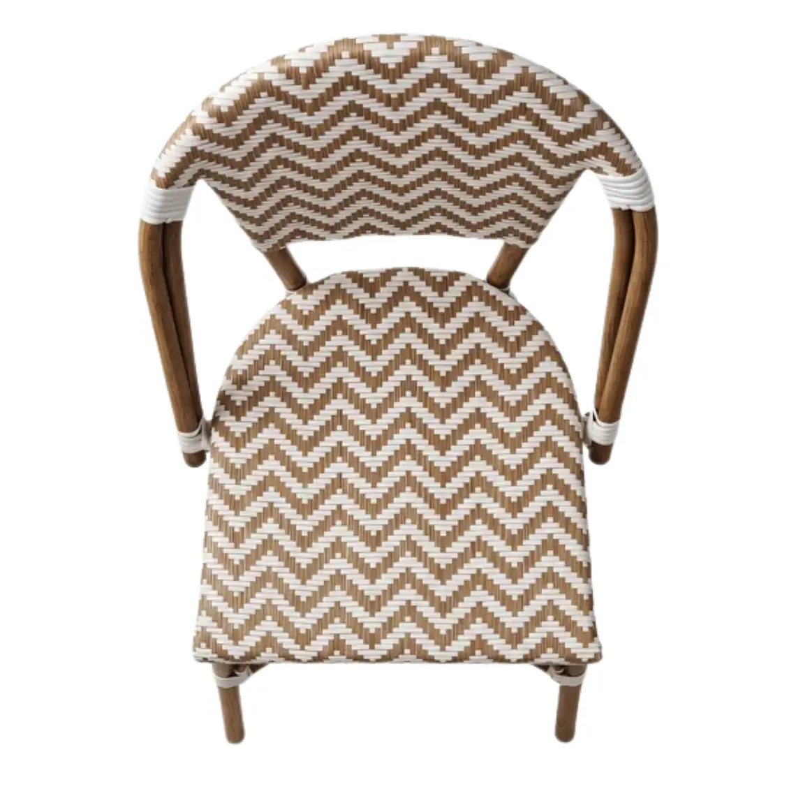 Comedor Mesa restaurant cafetería Deluxe Retro 60x60 cm con 2 Sillas Bistro Parisina ZigZag Rattán - Aluminio 20