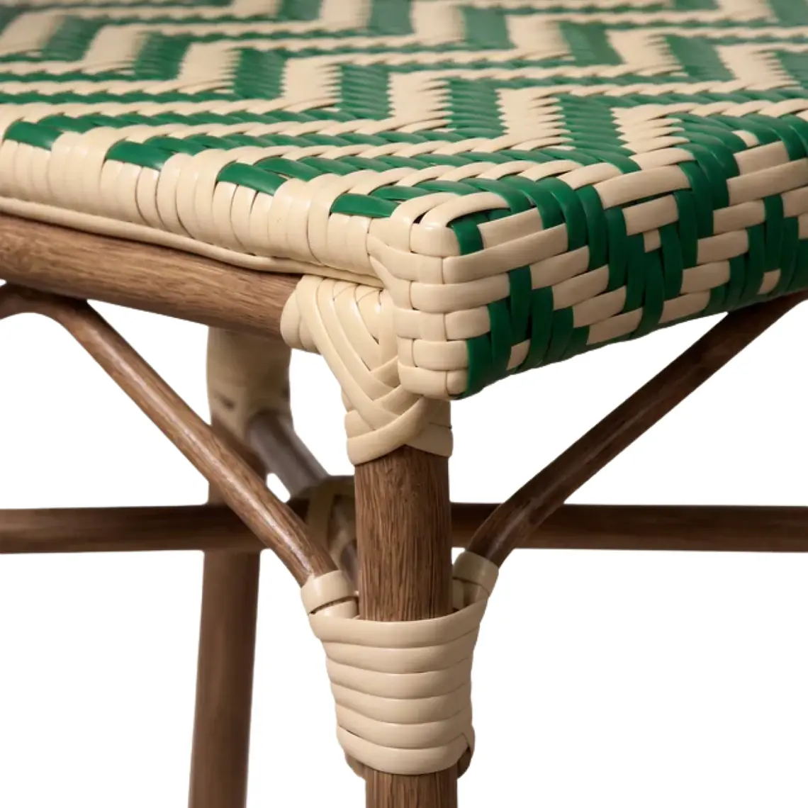 Comedor Mesa restaurant cafetería Deluxe Retro 60x60 cm con 4 Sillas Bistro Parisina ZigZag Rattán - Aluminio 13