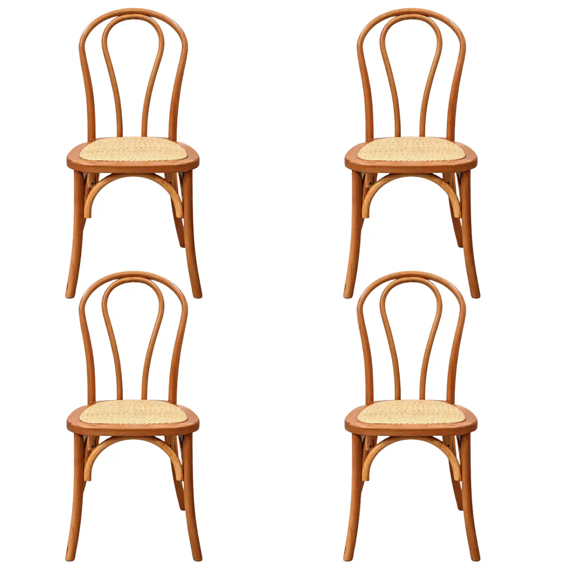 Pack 4 Sillas Elsie Madera Rattan - Natural 1