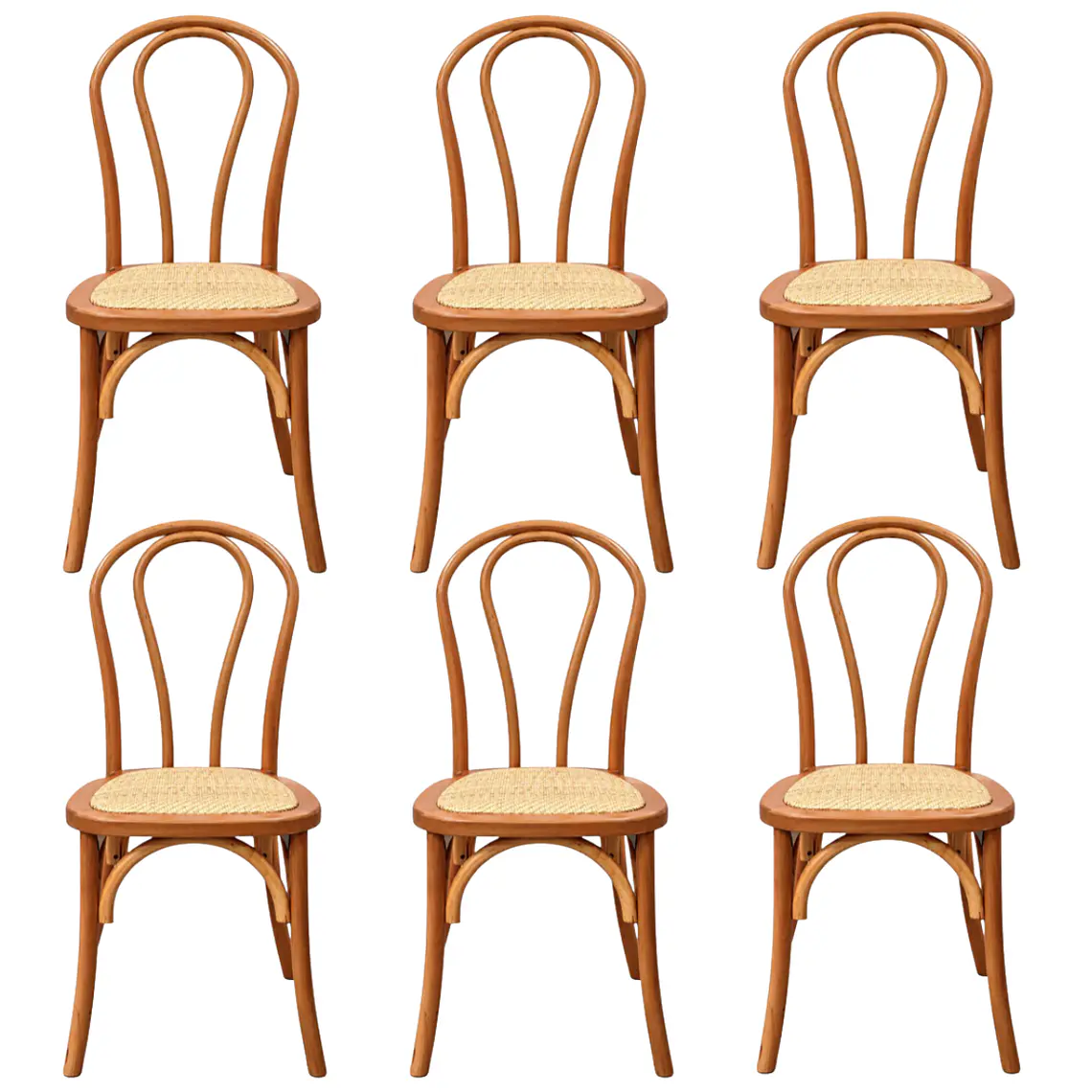 Pack 6 Sillas Elsie Madera Rattan - Natural 1
