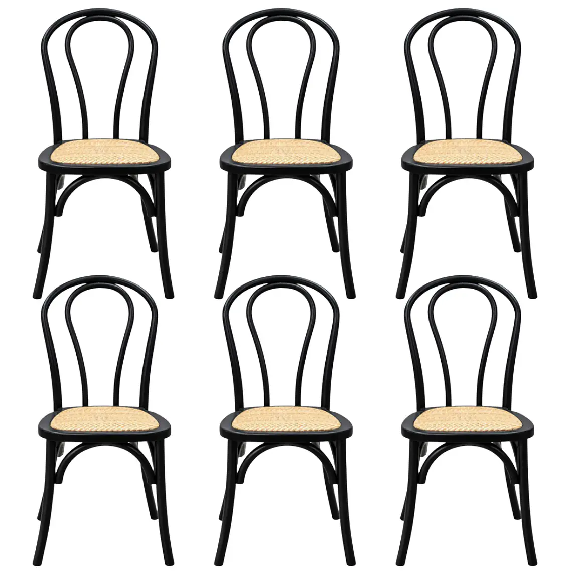 Pack 6 Sillas Elsie Madera Rattan  4