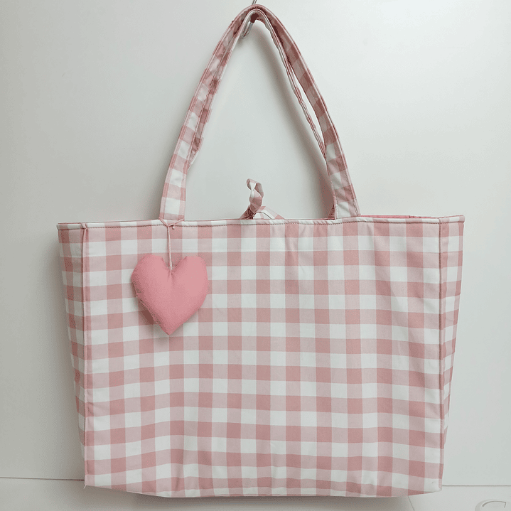 Bolso Sopper + Complementos a Conjunto Vichy Rosa 2