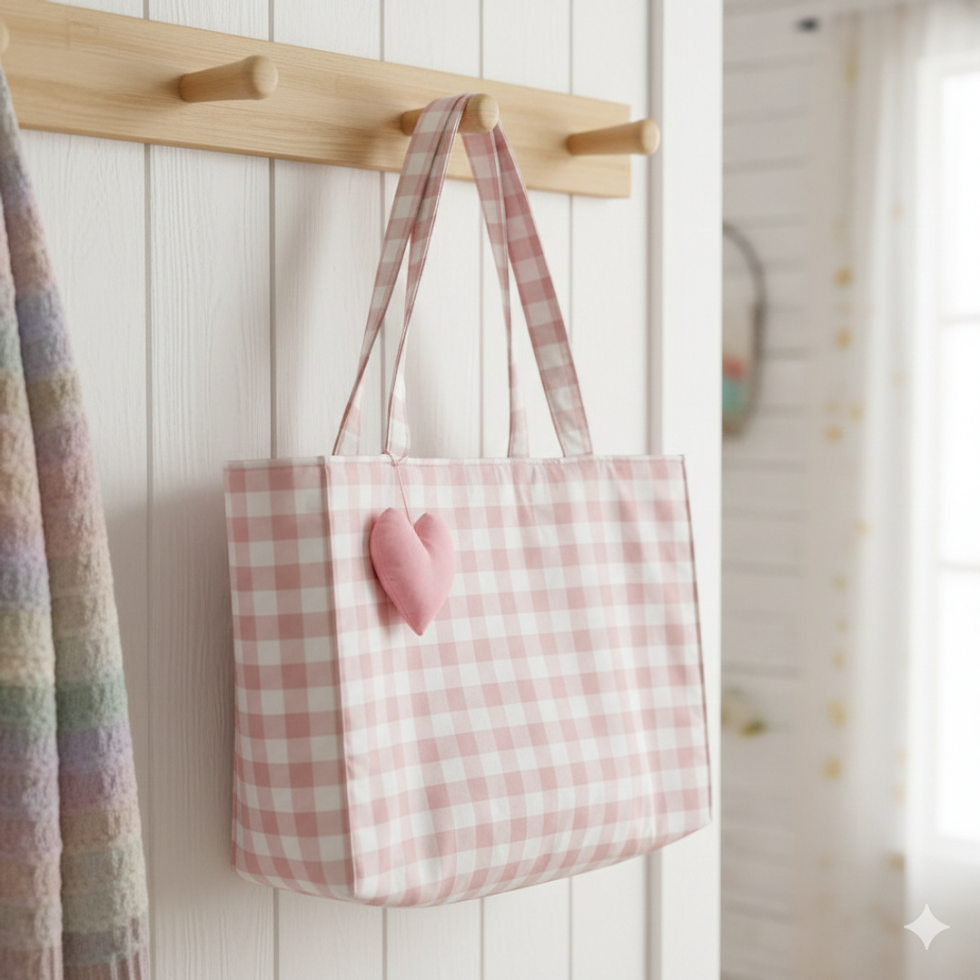 Bolso Shopper Vichy Rosa Pastel 1