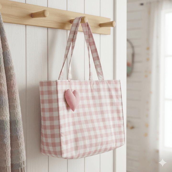 Bolso Shopper Vichy Rosa Pastel 1