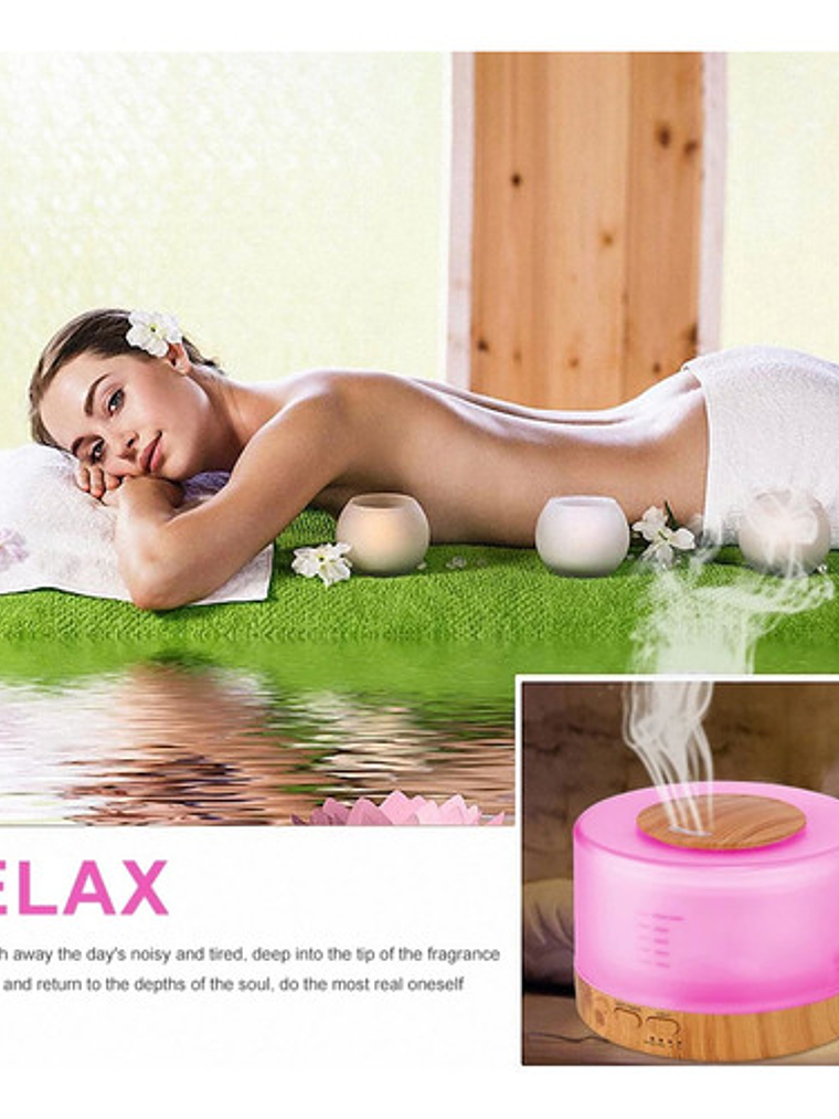 Humidificador Ultrasonico Purificador 500ml + Control Remoto 5