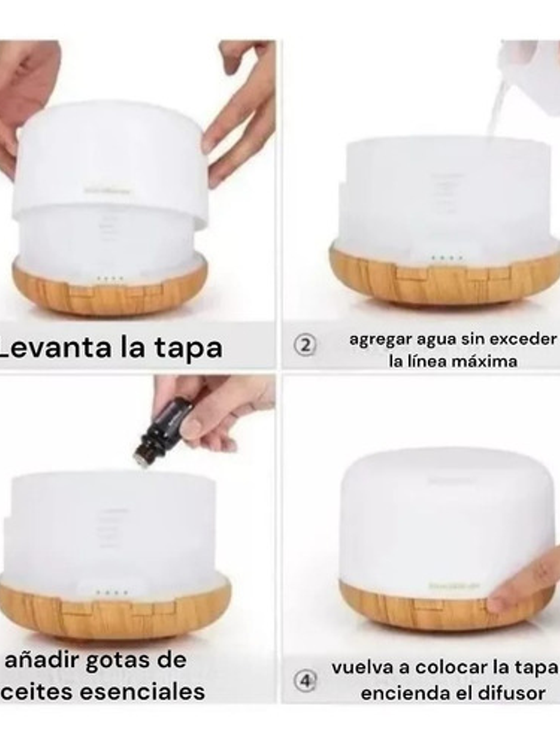 Humidificador Aromatizador Purificador 500ml 3