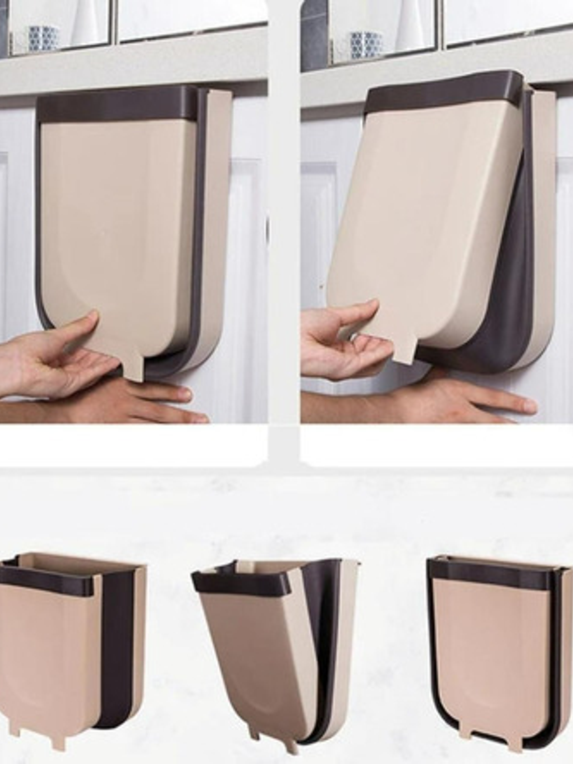 Basurero Plegable Cocina Papelera Ergonómico Puerta Gabinete 4