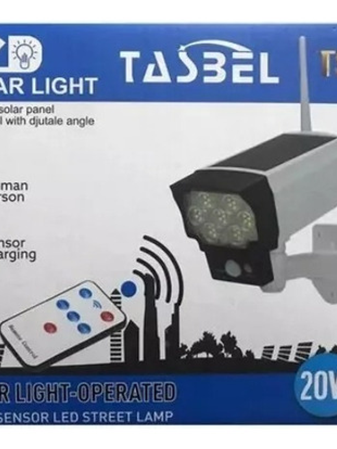 Pack X2 Focos Solar Tipo Cámara +sensor Movim Control Remoto 1