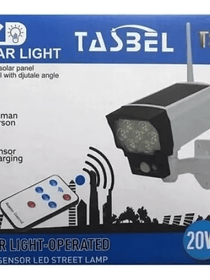 Pack X2 Focos Solar Tipo Cámara +sensor Movim Control Remoto