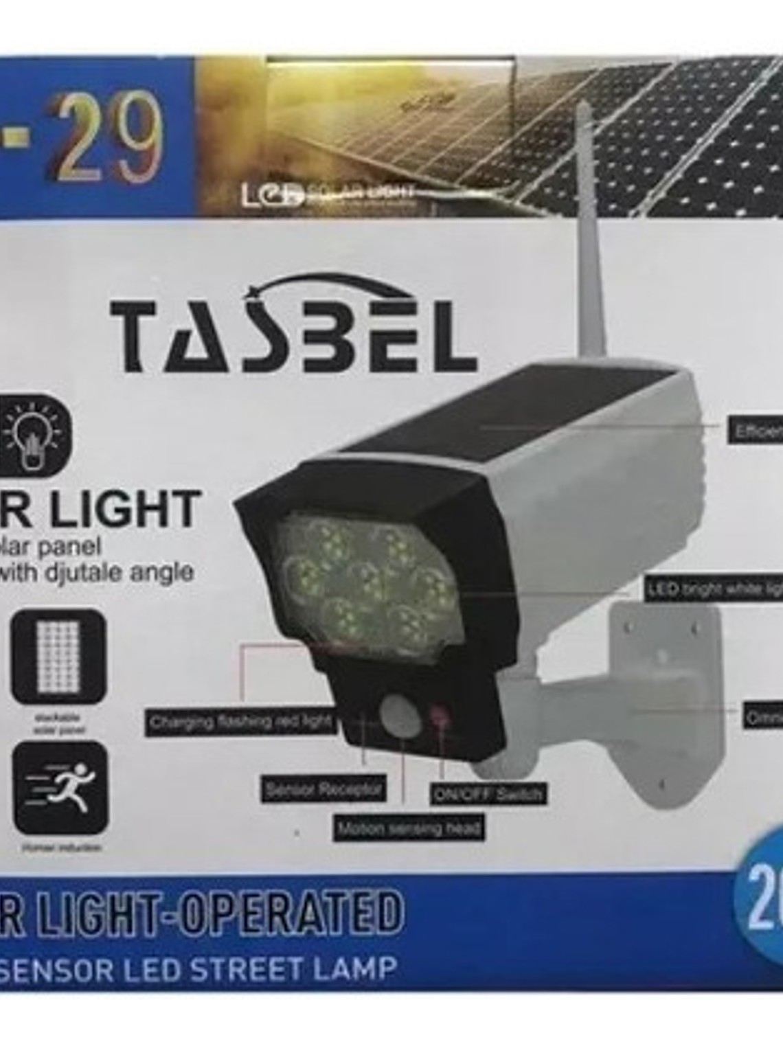 Pack X2 Focos Solar Tipo Cámara +sensor Movim Control Remoto 2